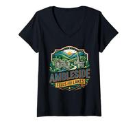 Women's Ambleside Lake District Cumbria Fells Walking Hiking Camping V-Neck T-Shirt