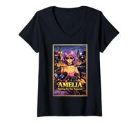 Women's Amelia Fighting for Our Future Union Jack British England V-Neck T-Shirt