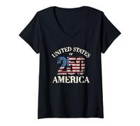 Women's America 250th Anniversary USA 4th of July V-Neck T-Shirt