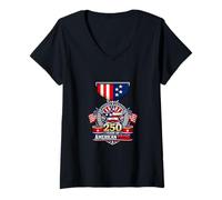 Women's America 250th Birthday 1776 2026 250 Year American Pride V-Neck T-Shirt
