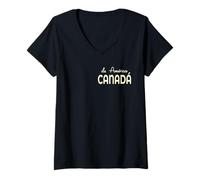 Women's América Canadá Canada Canadian V-Neck T-Shirt