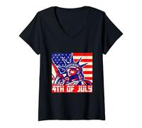Womens America Independence Day 4th July Outfit Independent Day V-Neck T-Shirt