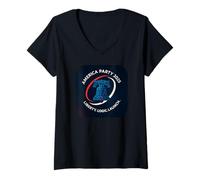 Womens America Party 2025 Liberty Logic Launch Bell Political V-Neck T-Shirt