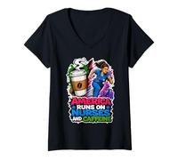 Women's America Runs On Nurses and Caffeine V-Neck T-Shirt