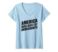 Womens America was Built by Immigrants V-Neck T-Shirt