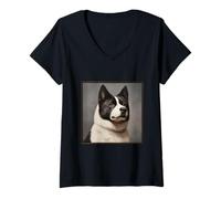 Womens American Akita Dogs - American Akita V-Neck T-Shirt