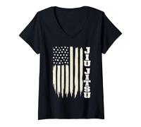 Women's American BJJ Jiu Jitsu V-Neck T-Shirt