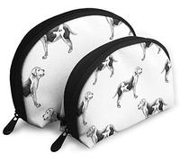 Womens American Bulldogs Travel Cosmetic Bags Waterproof 2PC Makeup Clutch Pouch Cosmetic and Toiletries Organizer Bag Portable Travel Toiletry Pouch Girls