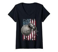 Women's American Dung Beetle US Dung Beetle V-Neck T-Shirt