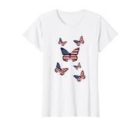 Womens American Flag Butterfly United States Flag Butterflies Wing T-Shirt