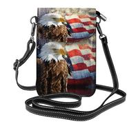 Women'S American Flag Fire Eagle Printed Small Messenger Bag With Credit Card Slot Mobile Wallet