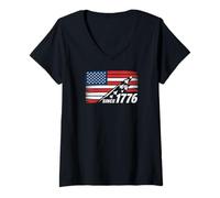 Women's American Flag Since 1776 Independence Day Pride V-Neck T-Shirt