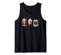 Womens American Football Iced Coffee Pug Mom Dad Coffee Tank Top