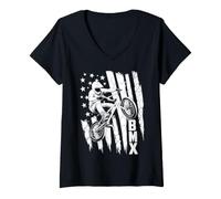 Women's American Freestyle BMX Rider V-Neck T-Shirt