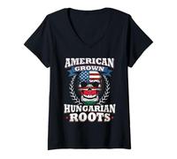 Womens American Grown Shirt American Grown Hungarian Roots Hungary V-Neck T-Shirt