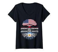 Women's American Grown with Argentine Roots Heritage V-Neck T-Shirt