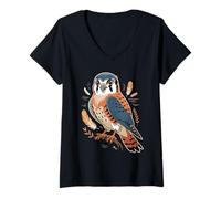 Women's American Kestrel Falcon V-Neck T-Shirt