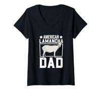Womens American Lamancha Dad V-Neck T-Shirt