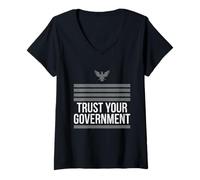 Women's American Patriotic Eagle USA Pride Political Support Tee V-Neck T-Shirt
