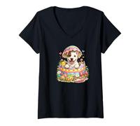 Women's American Pit Bull Terrier Easter Egg Hatched | Cute Puppy V-Neck T-Shirt