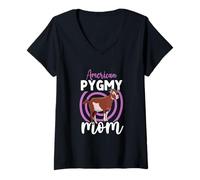 Womens American Pygmy Mom V-Neck T-Shirt