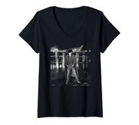 Women's American Rock Singer Boardwalk Shoot By Michael Grecco V-Neck T-Shirt