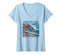 Womens American Samoa Sacred Tide & Rooted Land V-Neck T-Shirt