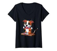 Women's American Staffordshire Terrier Playground Swing V-Neck T-Shirt