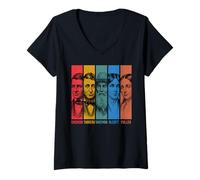 Women's American Transcendentalists Emerson Thoreau Whitman Authors V-Neck T-Shirt