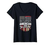 Women's American Tuning Car Tuning Mechanic Tools V-Neck T-Shirt