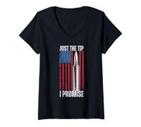 Womens American US Flag Assault Sniper Rifle Machine Gun Firearms V-Neck T-Shirt