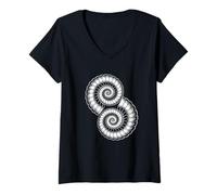 Womens Ammonites Fossils Prehistory Geologists Science Nature V-Neck T-Shirt