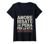 Womens Amore Risate E Pena Per La Vita Regalo 50 Di Matrimonio V-Neck T-Shirt