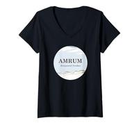 Women's Amrum Kniepsand North Sea Coastal Beach Minimal Design V-Neck T-Shirt