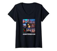 Womens Amsterdam Famous Sights/Amsterdam V-Neck T-Shirt