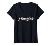 Women's Amsterdam Minimalist Vintage V-Neck T-Shirt