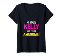 Womens an Amazing My Name is Kelly V-Neck T-Shirt