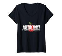 Women's an Apple a Day Keeps Anyone Away If You Throw It Hard Enough V-Neck T-Shirt