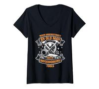 Women's an Old man Funny Woodworking Carpenter's Craftsman V-Neck T-Shirt