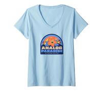 Women's Analog Paradise Go Out and Play (Digital Detox Statement) V-Neck T-Shirt