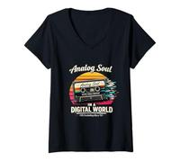 Women's Analog Soul in A Digital World V-Neck T-Shirt