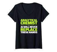Women's Analytical Chemist Never Replace V-Neck T-Shirt