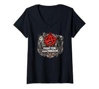 Women's Anarchy, Punk Rock, Anarchists V-Neck T-Shirt