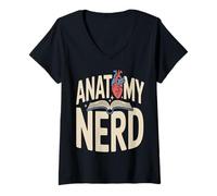Women's Anatomy Nerd Human Body Medical Student Study V-Neck T-Shirt