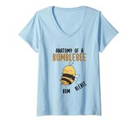 Womens Anatomy of a Bumblebee Kawaii Bumblebee Lover Cute Beekeeper V-Neck T-Shirt