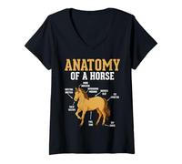 Womens Anatomy of A Horse Funny Equestrian Neigh Horse Lovers V-Neck T-Shirt