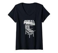Womens Anatomy of A Pinball Machine - Pinball Lover V-Neck T-Shirt