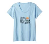 Womens Anchor When You Pass Through Deep Waters Isaiah Verse V-Neck T-Shirt