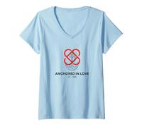 Womens Anchored in Love V-Neck T-Shirt