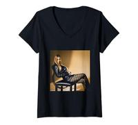 Womens Anchorman Christina Applegate Dead to Me by Michael Grecco V-Neck T-Shirt